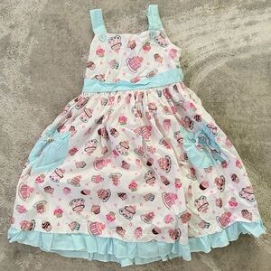 Charming Cupcake Print Kids Dress
